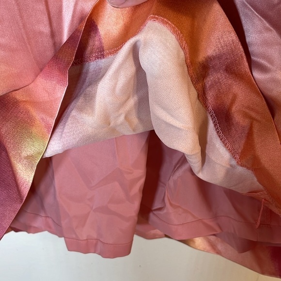 NWT. Ann Taylor 4 Watercolor Scoop Neck Sleeveless Satin Sheath Dress. - Picture 6 of 10